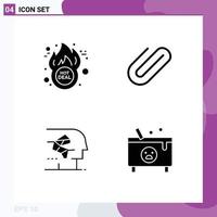 paquete de iconos de vector de stock de 4 signos y símbolos de línea para elementos de diseño de vector editable humano de clip de oferta especial cibernético