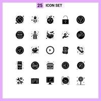 25 Creative Icons Modern Signs and Symbols of business wheel baby user interface lock Editable Vector Design Elements