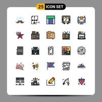 25 iconos creativos, signos y símbolos modernos de protección, camión, entrega de documentos, sitio web, elementos de diseño vectorial editables vector