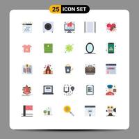 User Interface Pack of 25 Basic Flat Colors of layout flow subwoofer cover monitor Editable Vector Design Elements