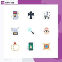 User Interface Pack of 9 Basic Flat Colors of statements financial cart accounting light bulb Editable Vector Design Elements