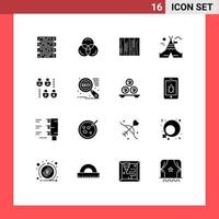 Editable Vector Line Pack of 16 Simple Solid Glyphs of lock canada furniture camp texture Editable Vector Design Elements