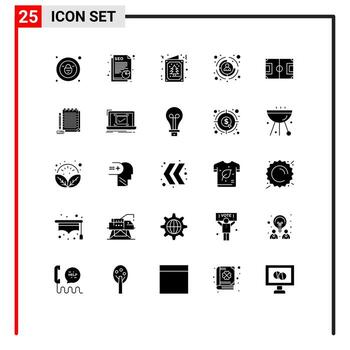 25 Solid Glyph concept for Websites Mobile and Apps game field card target customer Editable Vector Design Elements