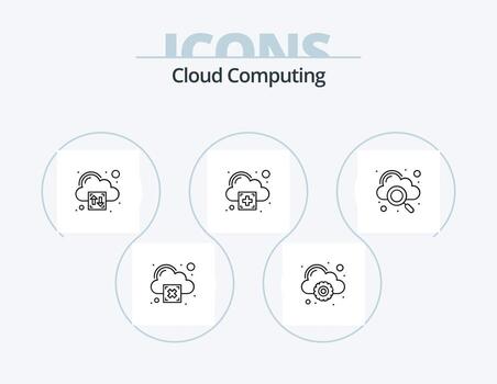 Cloud Computing Line Icon Pack 5 Icon Design. cloud. security. check. padlock. cloud vector
