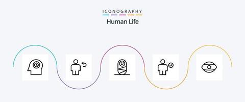 paquete de iconos de línea humana 5 que incluye humano. ojo. niño. hecho. controlar vector