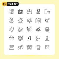 Pictogram Set of 25 Simple Lines of repair building website tools report Editable Vector Design Elements