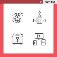 Line Pack of 4 Universal Symbols of day emergency saint navigation kit Editable Vector Design Elements