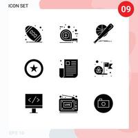 Set of 9 Modern UI Icons Symbols Signs for newspaper interface basket business star Editable Vector Design Elements