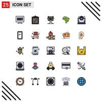 Universal Icon Symbols Group of 25 Modern Filled line Flat Colors of mobile phone director lock encryption Editable Vector Design Elements