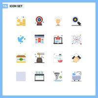 Modern Set of 16 Flat Colors and symbols such as down badge award star first Editable Pack of Creative Vector Design Elements