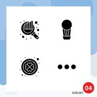 User Interface Pack of 4 Basic Solid Glyphs of audit patrick seo hot chat Editable Vector Design Elements
