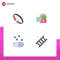 Set of 4 Modern UI Icons Symbols Signs for bangle drug jewelry geometrical pills Editable Vector Design Elements