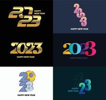 Big Set of 2023 Happy New Year logo text design 2023 number design template vector