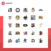 Modern Set of 25 Filled line Flat Colors Pictograph of technology sharing box management seo Editable Vector Design Elements