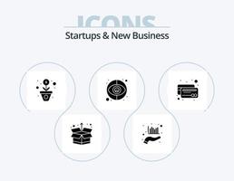 nuevas empresas y nuevo diseño de icono de paquete de iconos de glifo de negocios 5. crédito. Cajero automático. Finanzas. visibilidad. ojo vector