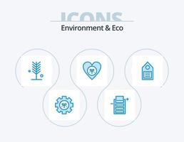 medio ambiente y eco blue icon pack 5 diseño de iconos. me gusta. favorito. ecológico ambiente. árbol vector