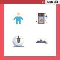 4 Universal Flat Icons Set for Web and Mobile Applications dad light people match moon Editable Vector Design Elements
