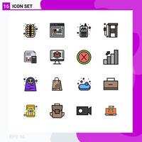 Pictogram Set of 16 Simple Flat Color Filled Lines of travel gas station website gasoline wireless Editable Creative Vector Design Elements