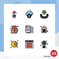 Stock Vector Icon Pack of 9 Line Signs and Symbols for ladies search phone job document Editable Vector Design Elements