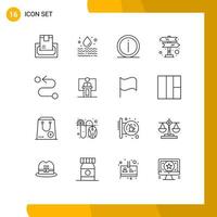 16 Creative Icons Modern Signs and Symbols of navigation road trip waste directions info Editable Vector Design Elements