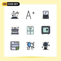 Universal Icon Symbols Group of 9 Modern Filledline Flat Colors of tshirt clothes device money banking Editable Vector Design Elements