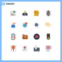 Set of 16 Modern UI Icons Symbols Signs for man light creative rood note Editable Pack of Creative Vector Design Elements