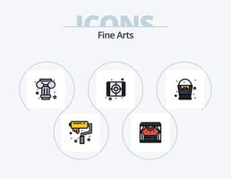 paquete de iconos llenos de línea de bellas artes 5 diseño de iconos. Arte. pintura. pintura. letras. discos compactos vector