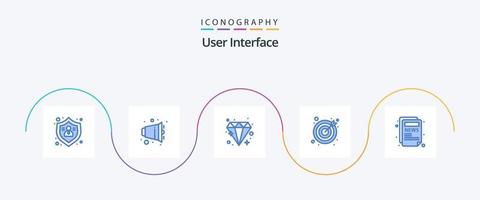 User Interface Blue 5 Icon Pack Including . blog. brilliant. article. goals vector