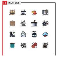 Set of 16 Modern UI Icons Symbols Signs for financial briefcase box tools education Editable Creative Vector Design Elements