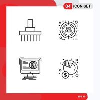 4 Creative Icons Modern Signs and Symbols of combine information rural discount development Editable Vector Design Elements