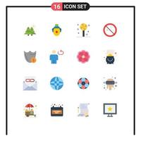 Set of 16 Modern UI Icons Symbols Signs for security safety halloween guard travel Editable Pack of Creative Vector Design Elements