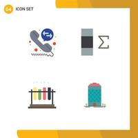 Pack of 4 Modern Flat Icons Signs and Symbols for Web Print Media such as call deflection tube column lab office Editable Vector Design Elements