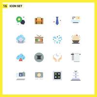 Set of 16 Modern UI Icons Symbols Signs for air fashion documents wear dress Editable Pack of Creative Vector Design Elements