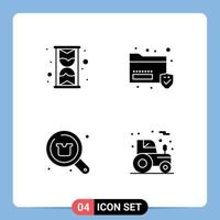 4 Creative Icons Modern Signs and Symbols of glass search data security shopping Editable Vector Design Elements