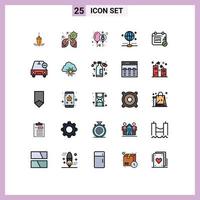 Set of 25 Modern UI Icons Symbols Signs for security share pneumonia internet eight day Editable Vector Design Elements