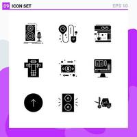 9 Thematic Vector Solid Glyphs and Editable Symbols of business penalty coffee electric death Editable Vector Design Elements