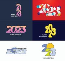 Big Collection of 2023 Happy New Year symbols Cover of business diary for 2023 with wishes vector