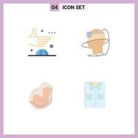 Group of 4 Flat Icons Signs and Symbols for agreement virtual handshake man baby Editable Vector Design Elements