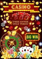 Casino poker jackpot gambling games vector
