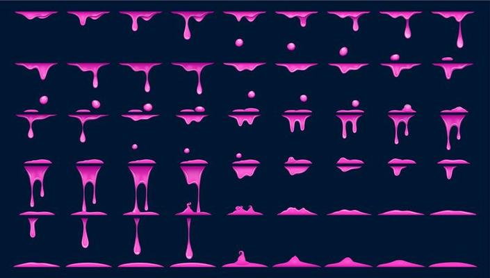 Purple slime animation, animated sprite sheet