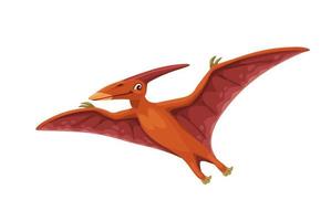 personaje de dinosaurio volador de pterodáctilo de dibujos animados vector