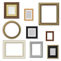 Picture and photo frames, interior blank borders vector