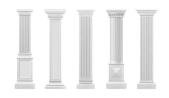columna antigua de mármol y conjunto de vectores de pilares