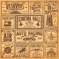 Vintage newspaper banners, old advertising, ads vector