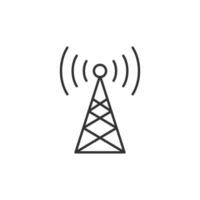 Antenna tower icon in flat style. Broadcasting vector illustration on white isolated background. Wifi business concept.