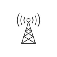 Antenna tower icon in flat style. Broadcasting vector illustration on white isolated background. Wifi business concept.