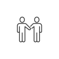 Greetings gesture icon in flat style. People handshake vector illustration on white isolated background. Hand shake business concept.