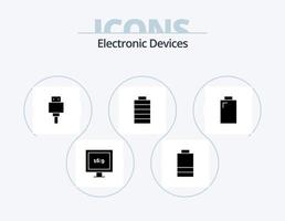 diseño de iconos del paquete de iconos de glifo de dispositivos 5. . eléctrico. poder vector