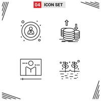 Universal Icon Symbols Group of 4 Modern Filledline Flat Colors of interface display coins gold media player Editable Vector Design Elements