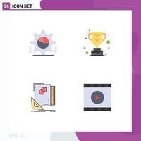 4 Creative Icons Modern Signs and Symbols of cog layout settings reward sketch Editable Vector Design Elements